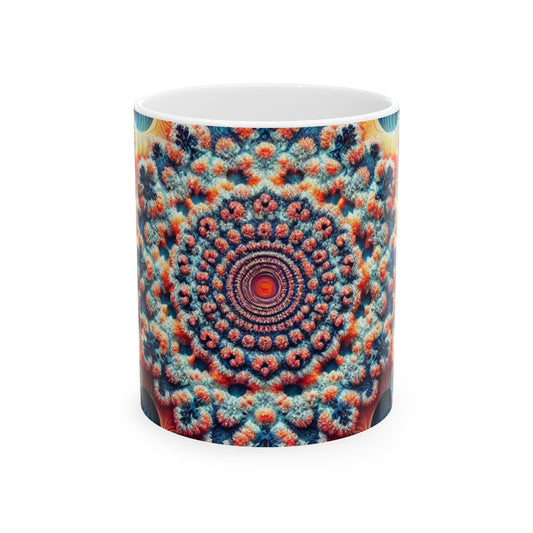 Vibrant Mandala Ceramic Mug - Colorful 11oz & 15oz Coffee Cup for Mandala Lovers