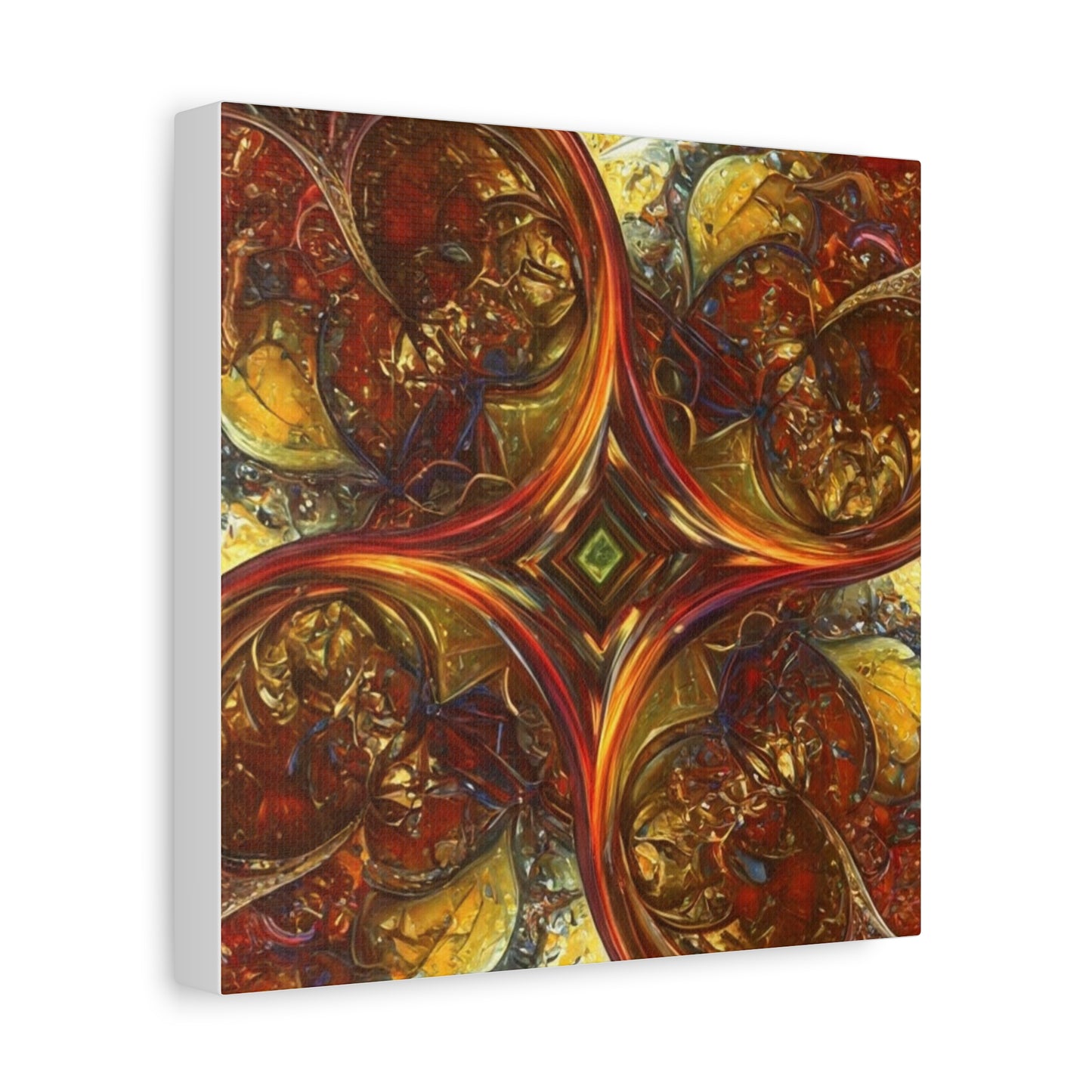 Abstract Art Matte Canvas Wall Decor - Vibrant Fractal Design, Colorful Home Accent