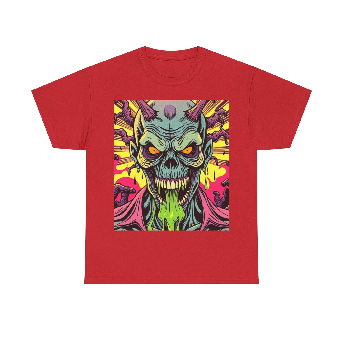 UK - Unisex Heavy Cotton Tee - Ghoulish Graphic T-Shirt for Halloween and Horror Lovers