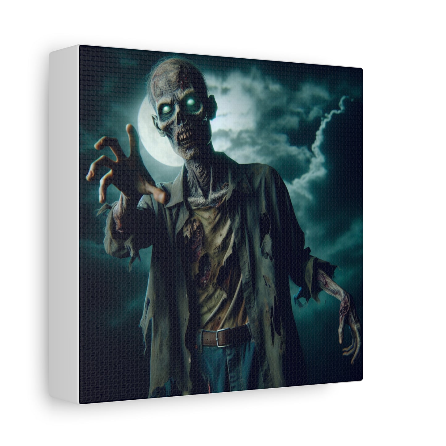 Zombie Art Matte Canvas Wall Decor - Spooky Halloween Home Decoration