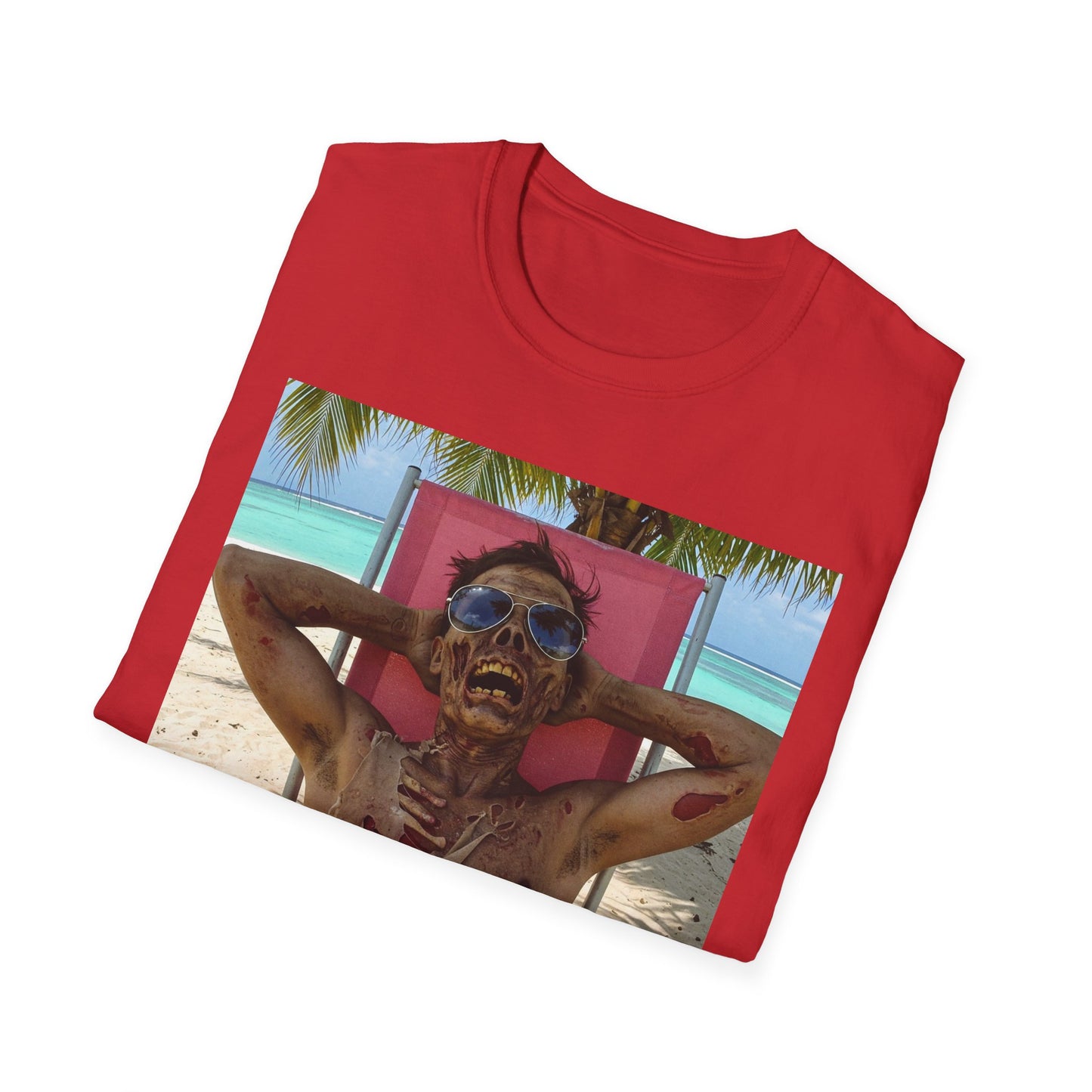 Chill Zombie Unisex Softstyle T-Shirt - Perfect for Beach Days & Halloween