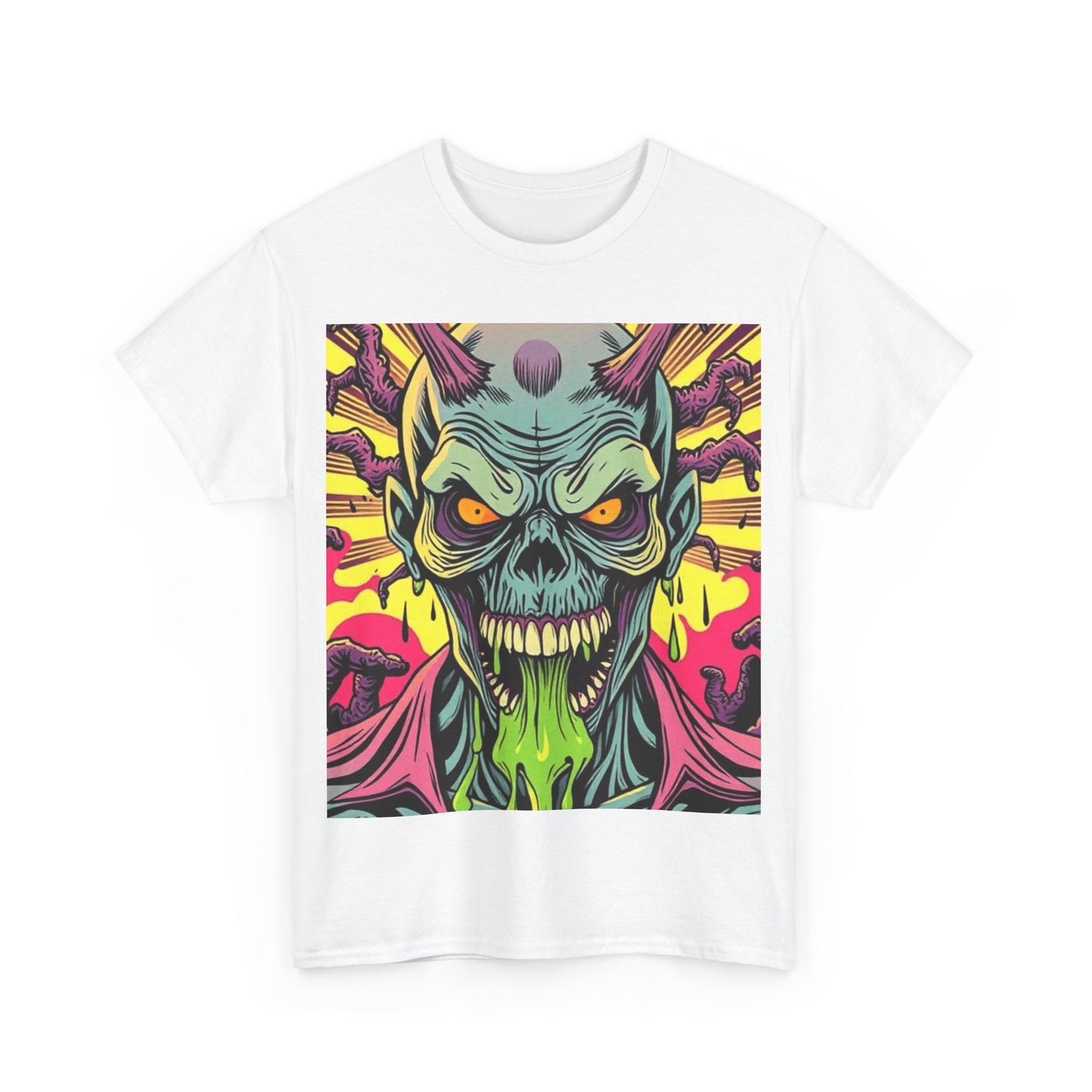 UK - Unisex Heavy Cotton Tee - Ghoulish Graphic T-Shirt for Halloween and Horror Lovers