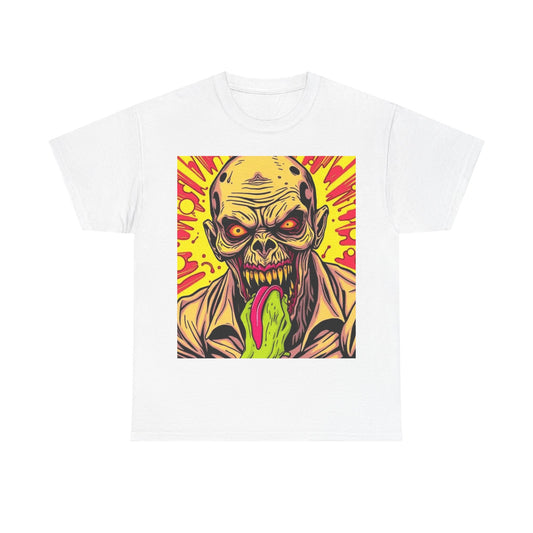 UK - Zombie Graphic Unisex Heavy Cotton Tee - Perfect for Halloween and Horror Fans