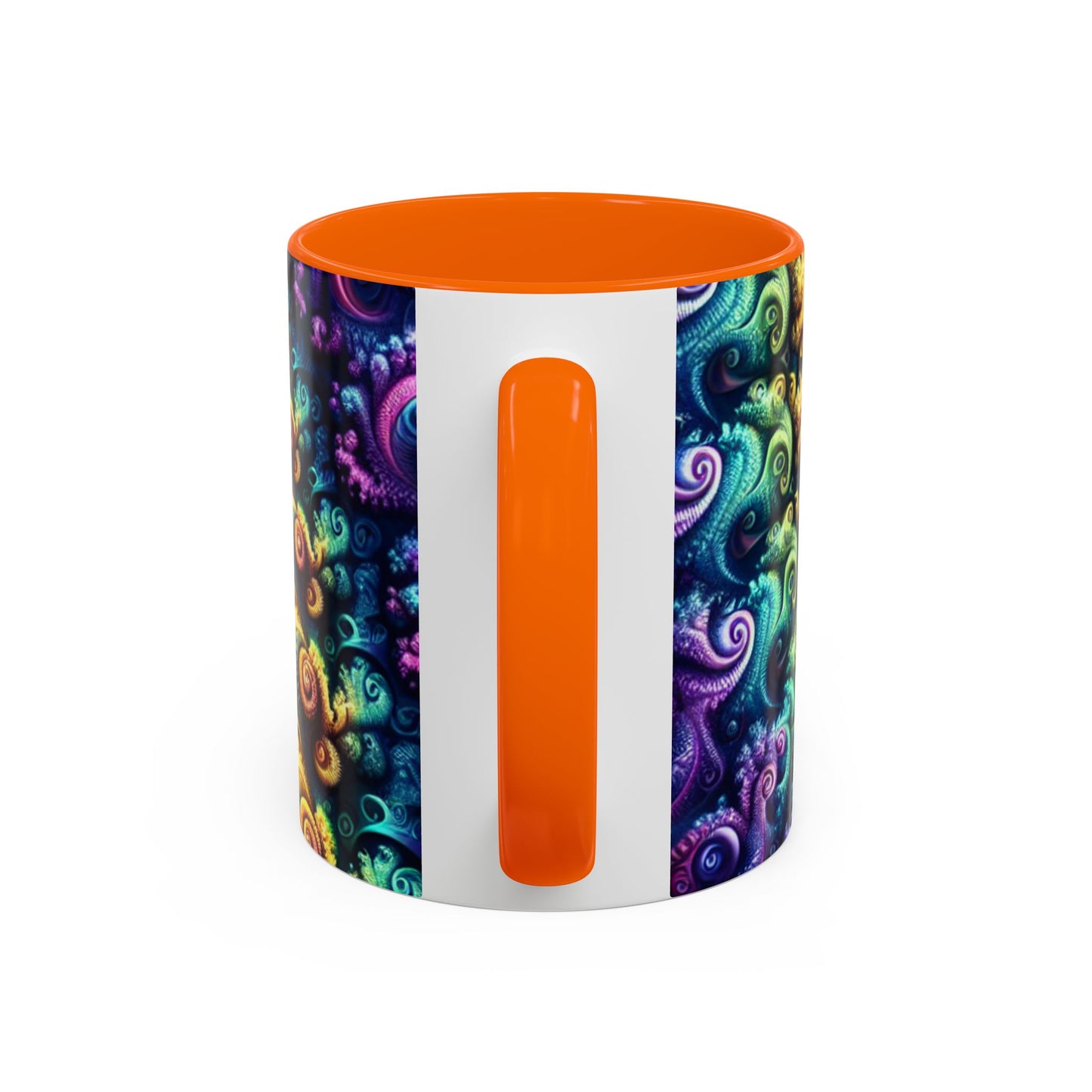 Colorful Spiral Accent Coffee Mug - 11 & 15oz - Ideal for Home & Gifts
