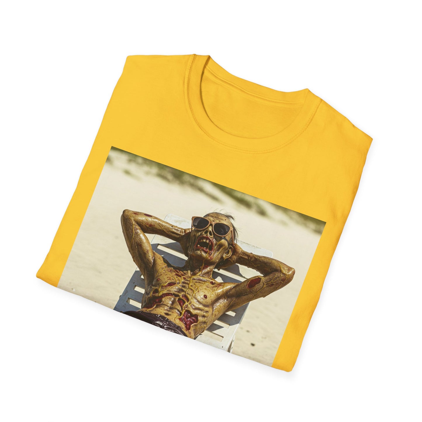 Chillin' Skeleton Unisex Softstyle T-Shirt - Perfect for Halloween & Casual Wear