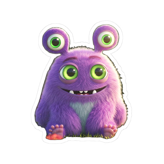 Adorable Purple Monster Kiss-Cut Stickers - Perfect for Laptops & Decor