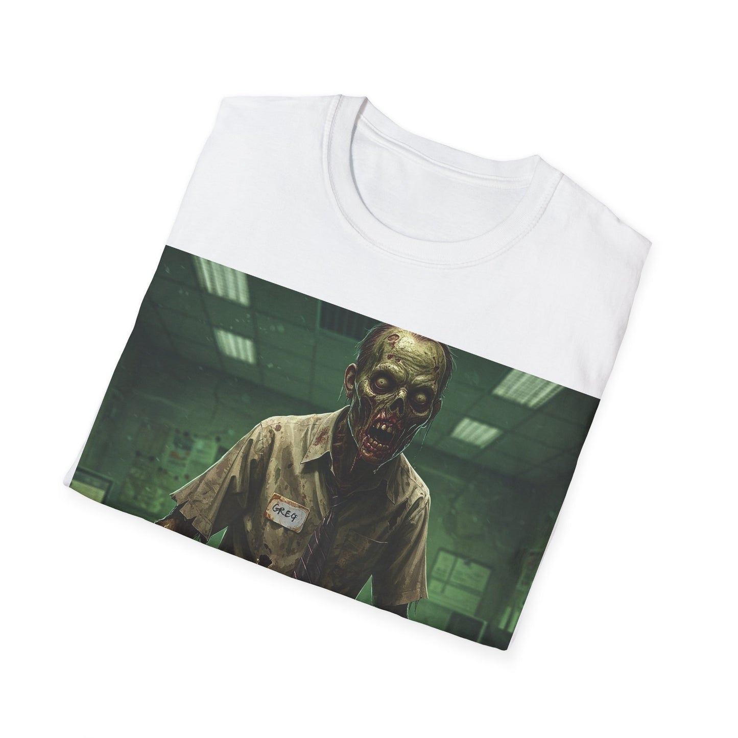 UK - Zombie Office Horror Unisex Softstyle T-Shirt
