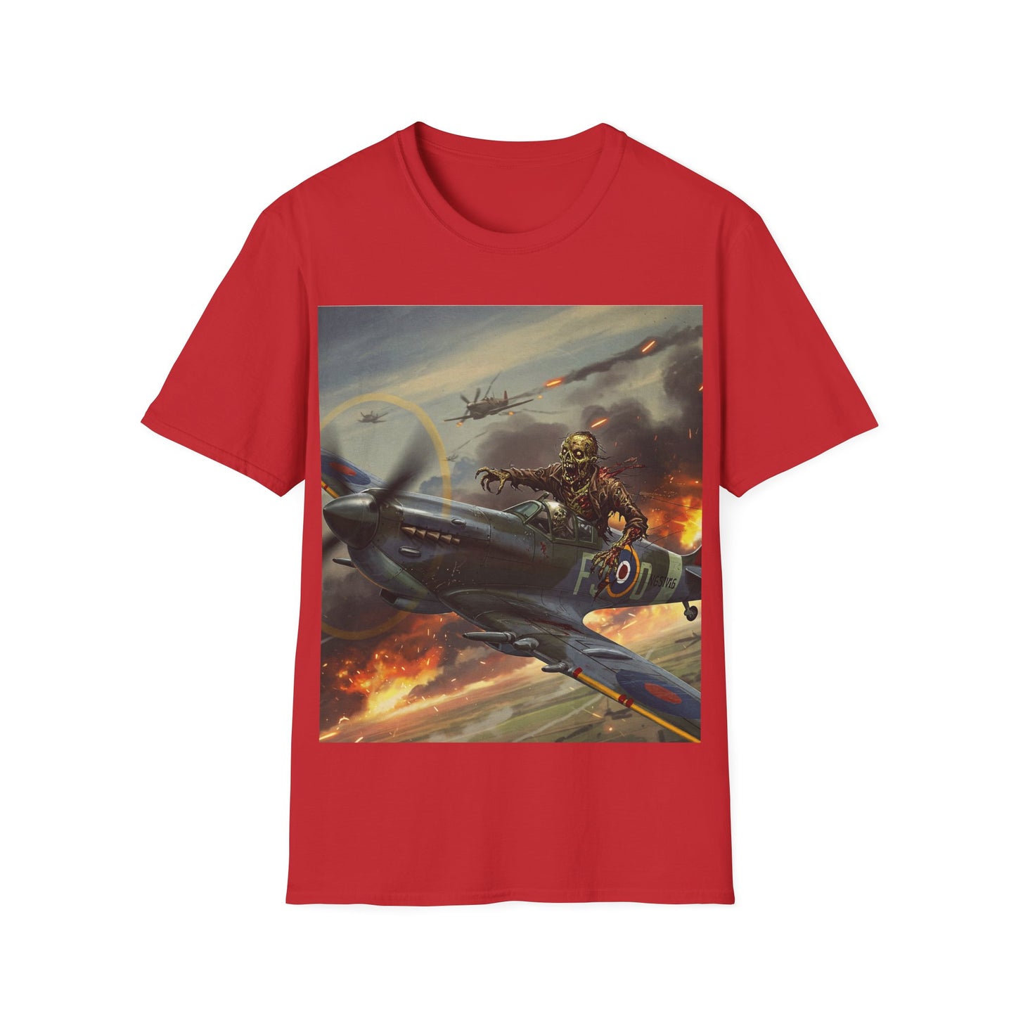 UK - Vintage Pilot Apocalyptic Portrait Tee, bold, decaying zombie graphic