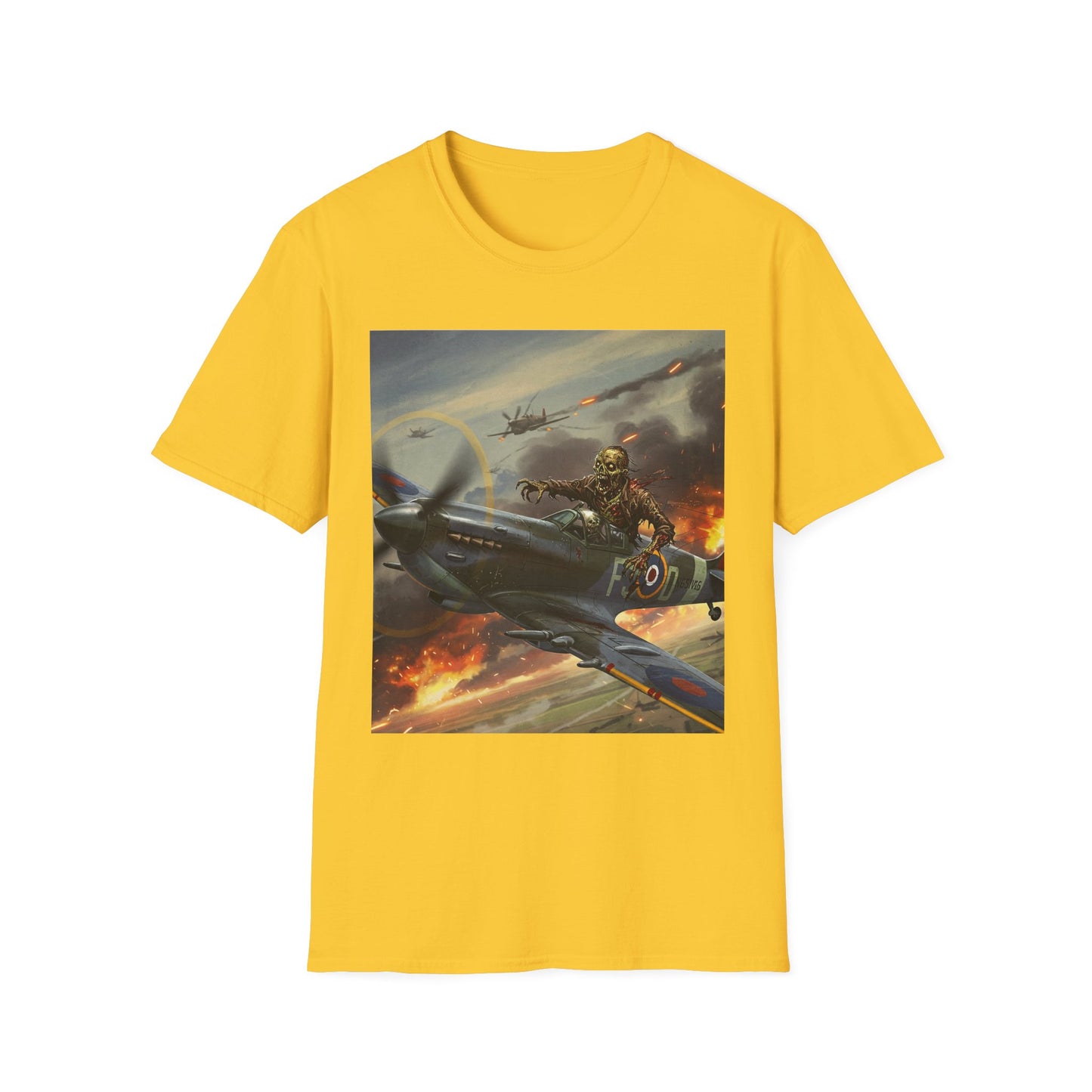 Vintage Pilot Apocalyptic Portrait Tee, bold, decaying zombie graphic