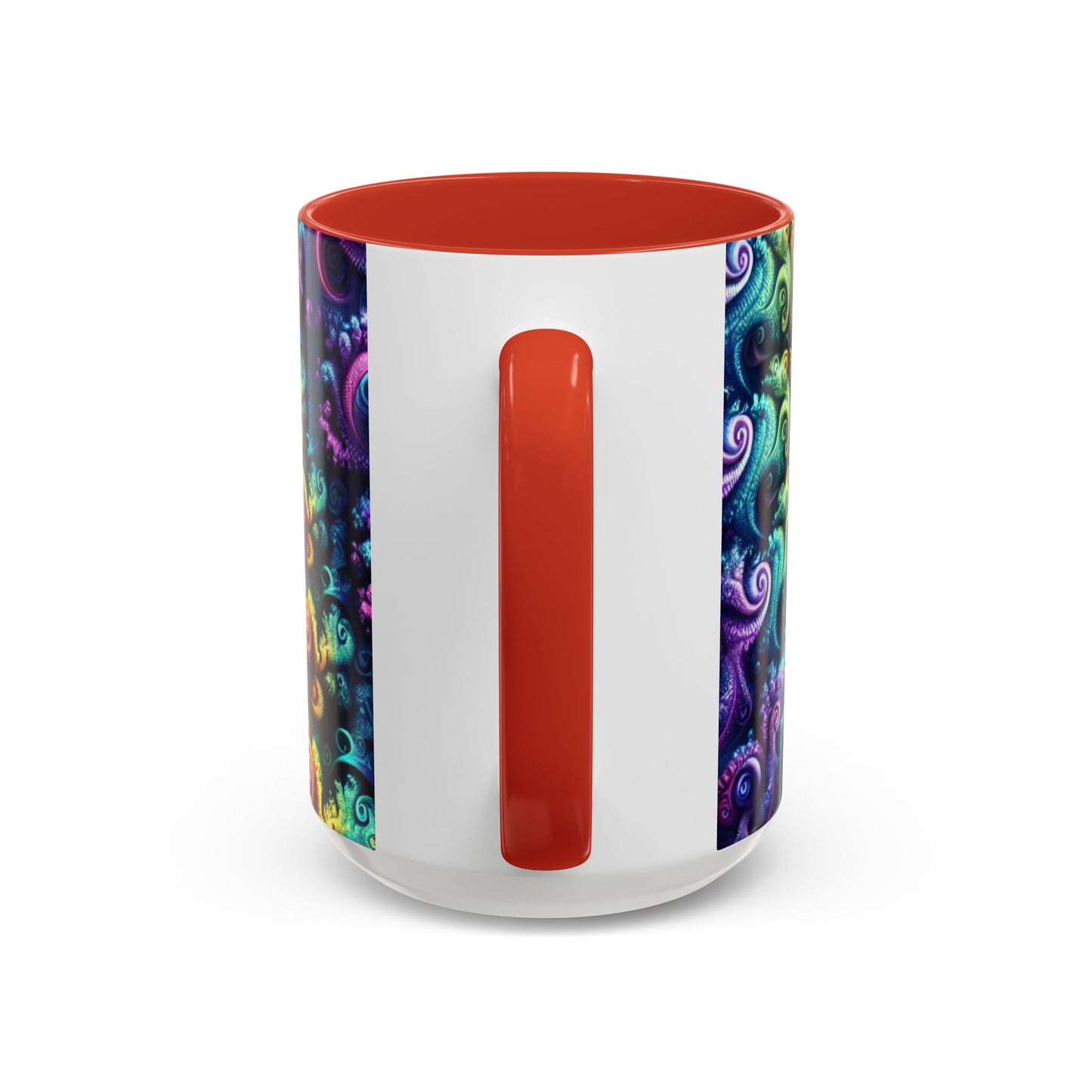 Colorful Spiral Accent Coffee Mug - 11 & 15oz - Ideal for Home & Gifts