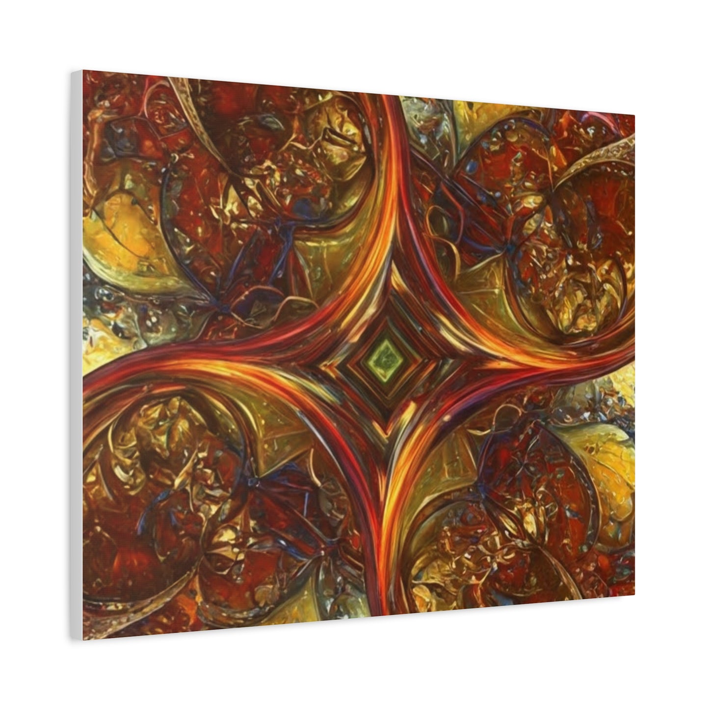 Abstract Art Matte Canvas Wall Decor - Vibrant Fractal Design, Colorful Home Accent