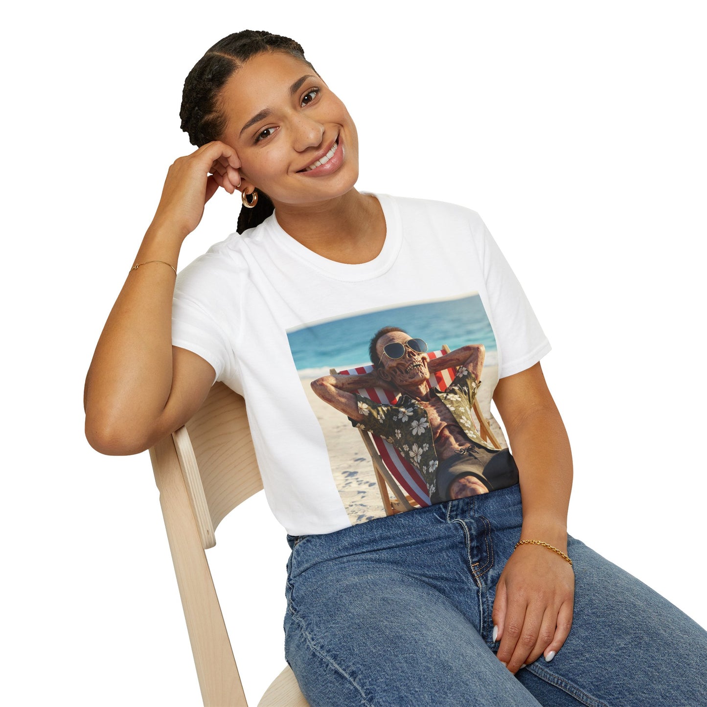 Chill Vibes Unisex Softstyle T-Shirt - Beach Relaxation Design
