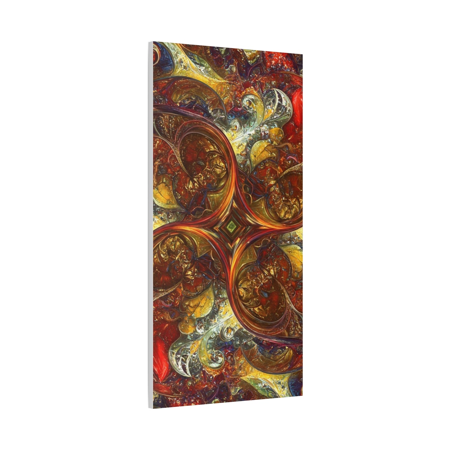 Abstract Art Matte Canvas Wall Decor - Vibrant Fractal Design, Colorful Home Accent