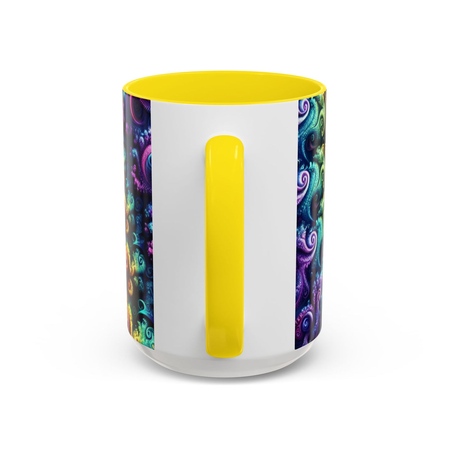 Colorful Spiral Accent Coffee Mug - 11 & 15oz - Ideal for Home & Gifts
