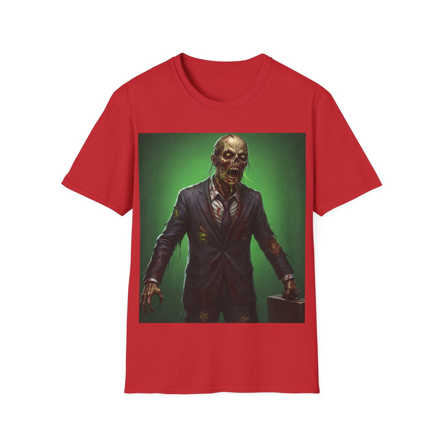 UK - Spooky Zombie Businessman Unisex Softstyle T-Shirt