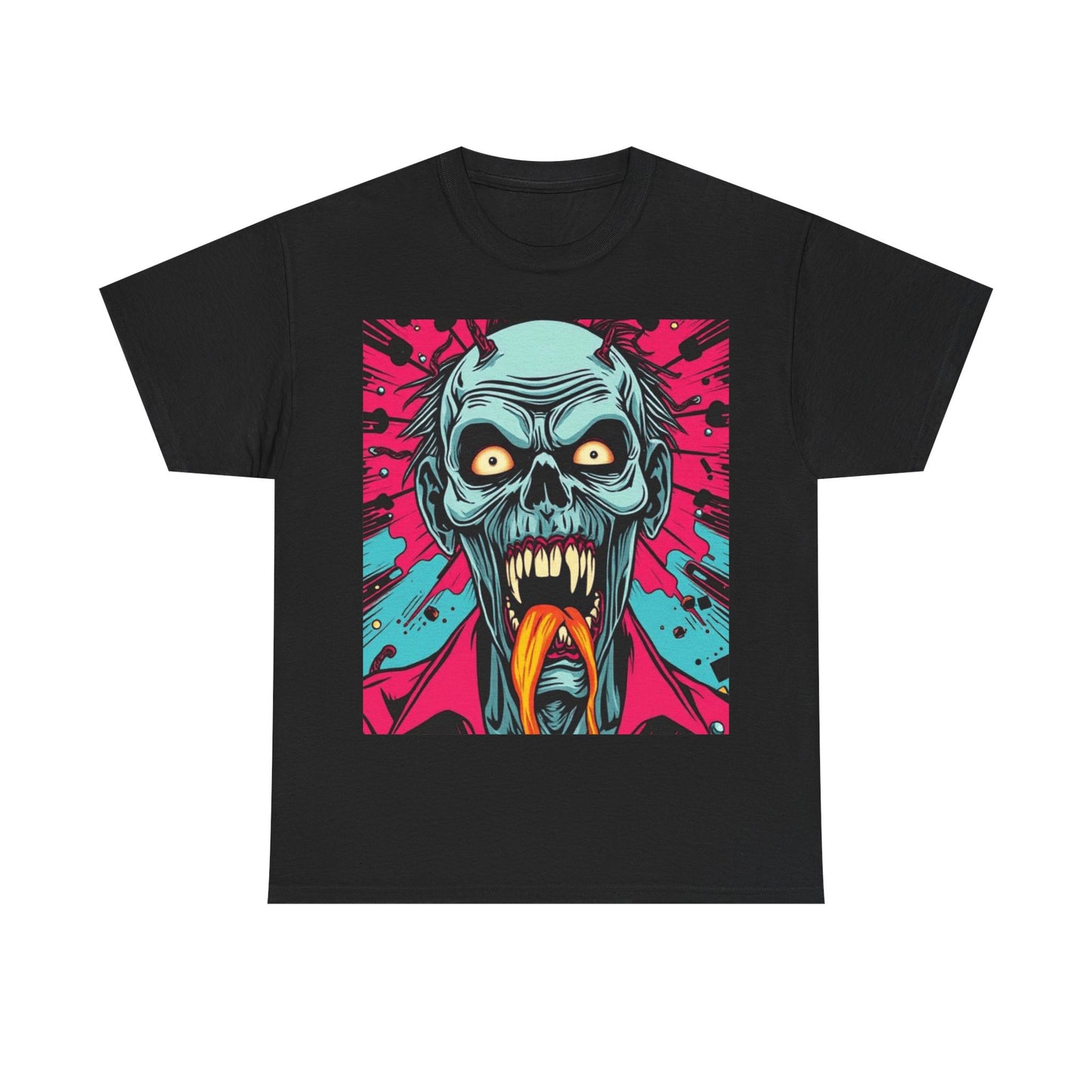 UK - Creepy Zombie Graphic Tee - Unisex Heavy Cotton Shirt for Horror Lovers