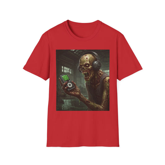 Zombie Listening to Music Unisex Softstyle T-Shirt