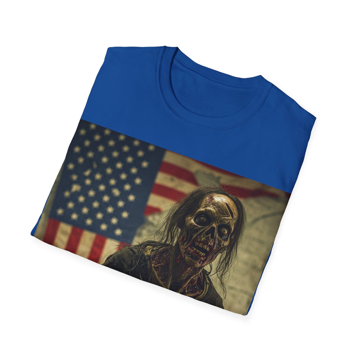 UK - Zombie Cat Lover Apocalyptic Portrait Tee, bold, decaying zombie graphic