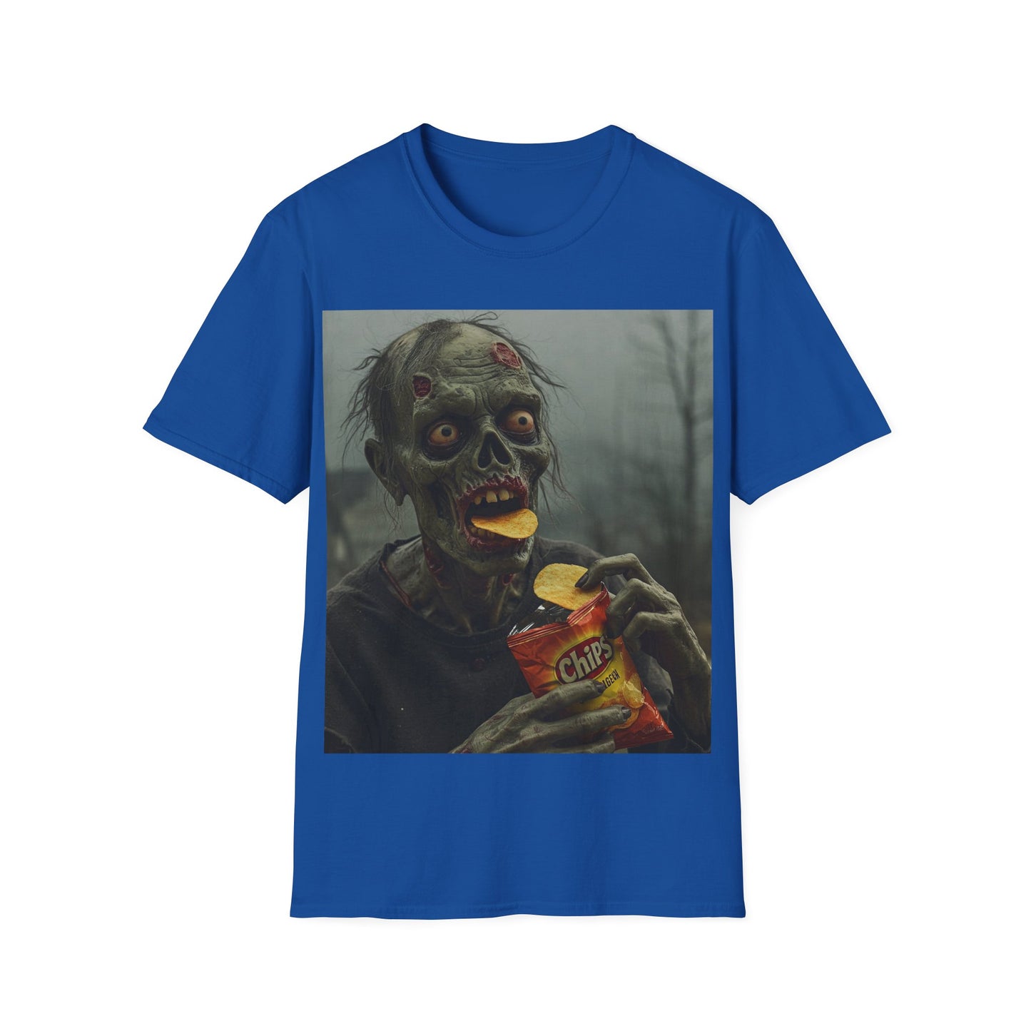 UK - Zombie Snack Unisex Softstyle T-Shirt - Perfect for Horror Fans & Halloween