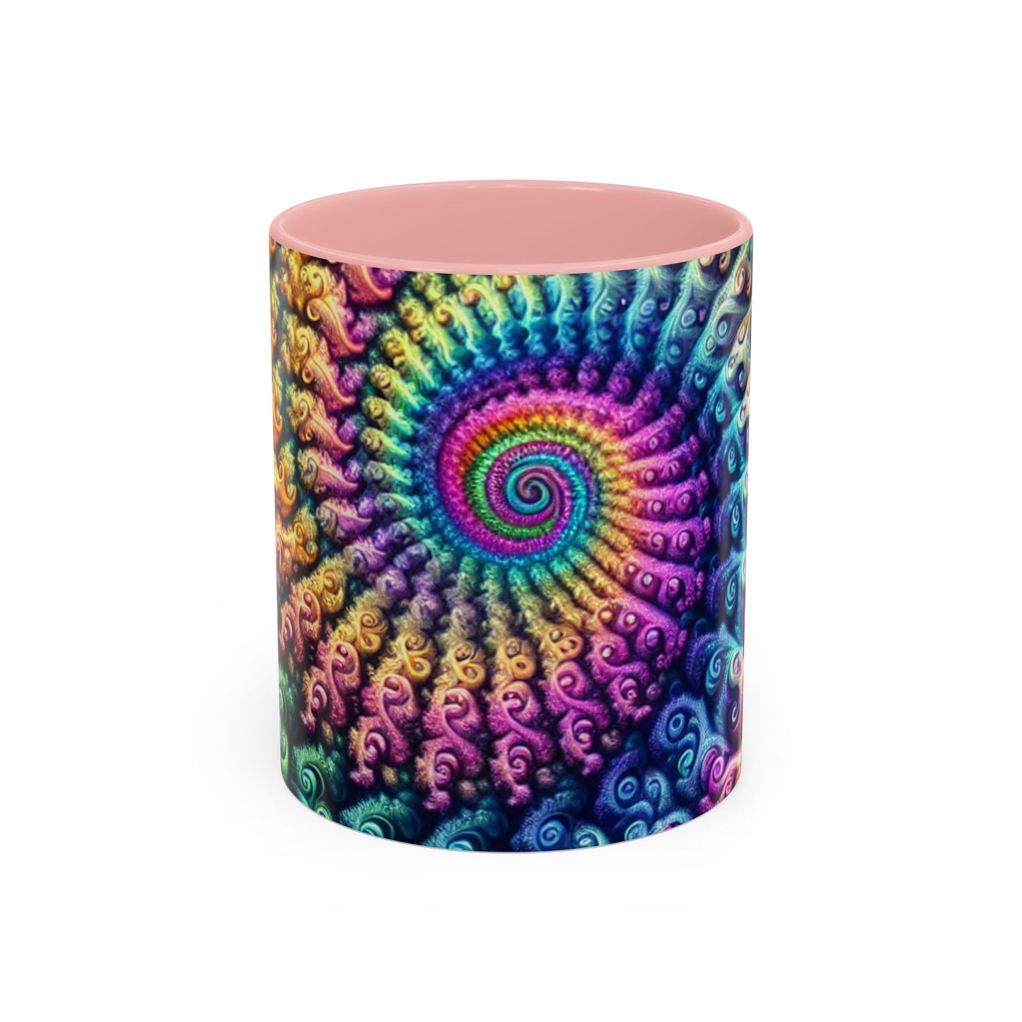 Colorful Spiral Accent Coffee Mug - 11 & 15oz - Ideal for Home & Gifts