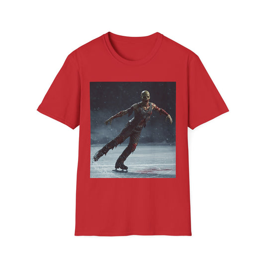 Chilling Thriller Unisex Softstyle T-Shirt - Ice Skating Horror Design