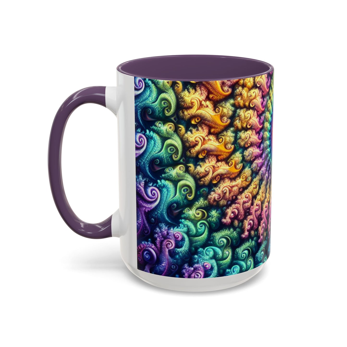 Colorful Spiral Accent Coffee Mug - 11 & 15oz - Ideal for Home & Gifts