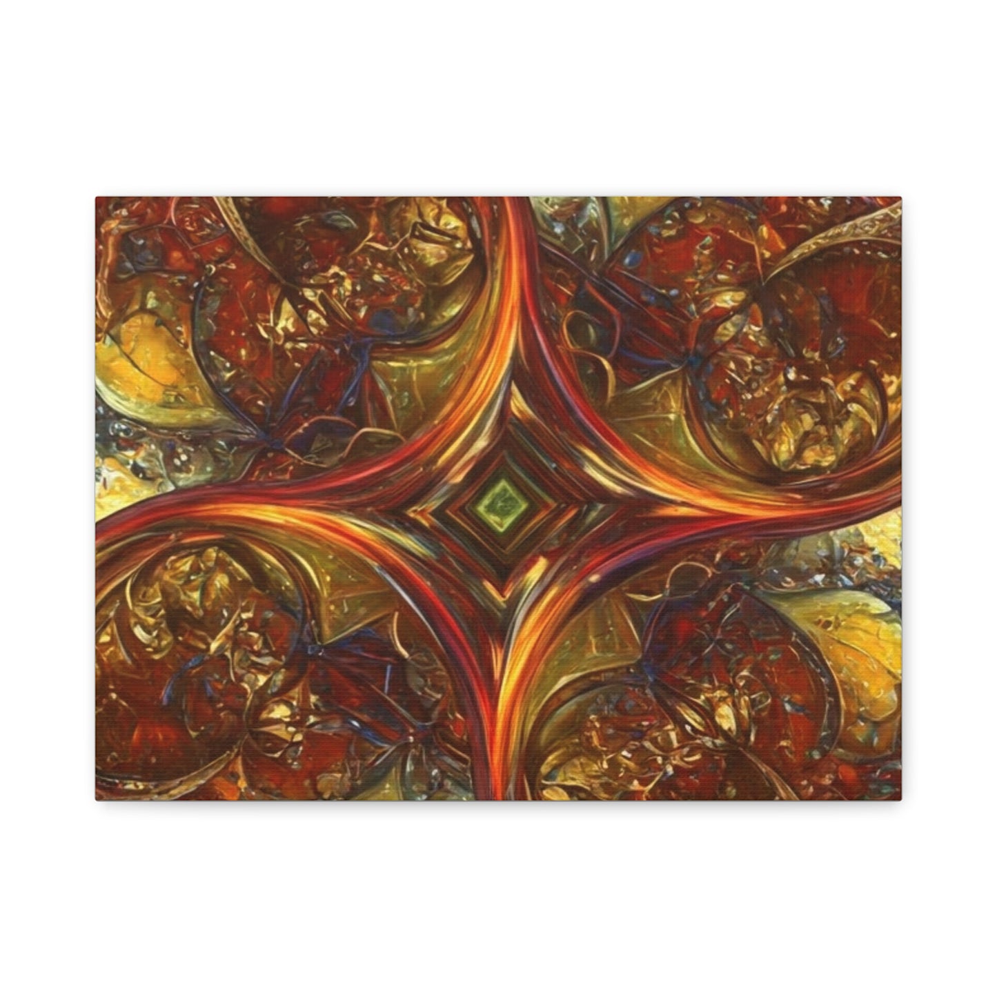 Abstract Art Matte Canvas Wall Decor - Vibrant Fractal Design, Colorful Home Accent