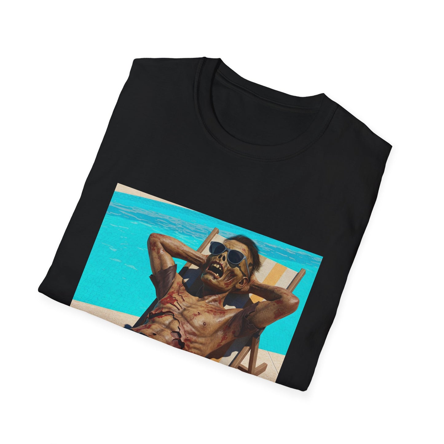 Chill Vibes Apocalyptic Portrait Tee, bold, decaying zombie graphic