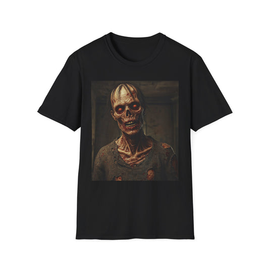 Creepy Skeleton Unisex Softstyle T-Shirt - Perfect for Halloween and Horror Fans