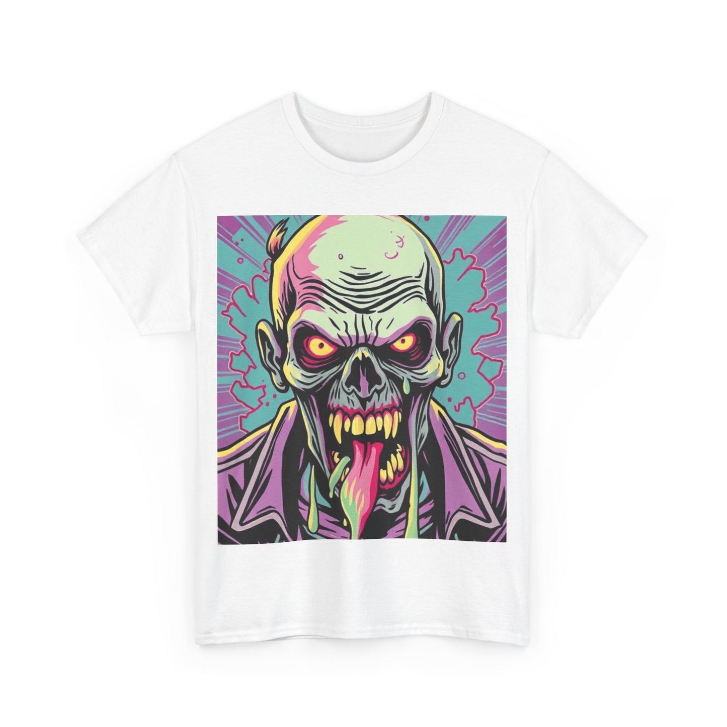 UK - Unisex Heavy Cotton Tee - Vintage Horror Skull Graphic T-Shirt