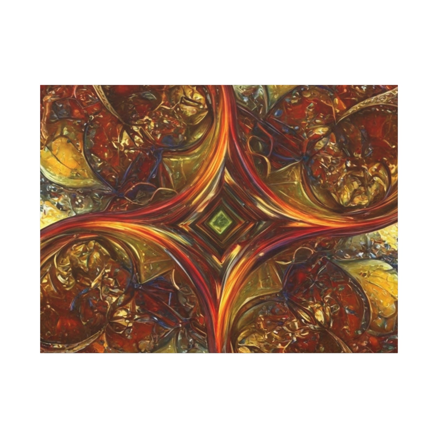 Abstract Art Matte Canvas Wall Decor - Vibrant Fractal Design, Colorful Home Accent