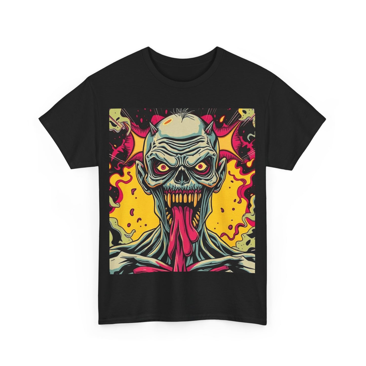 UK - Unisex Heavy Cotton Tee - Retro Horror Art Graphic Tee