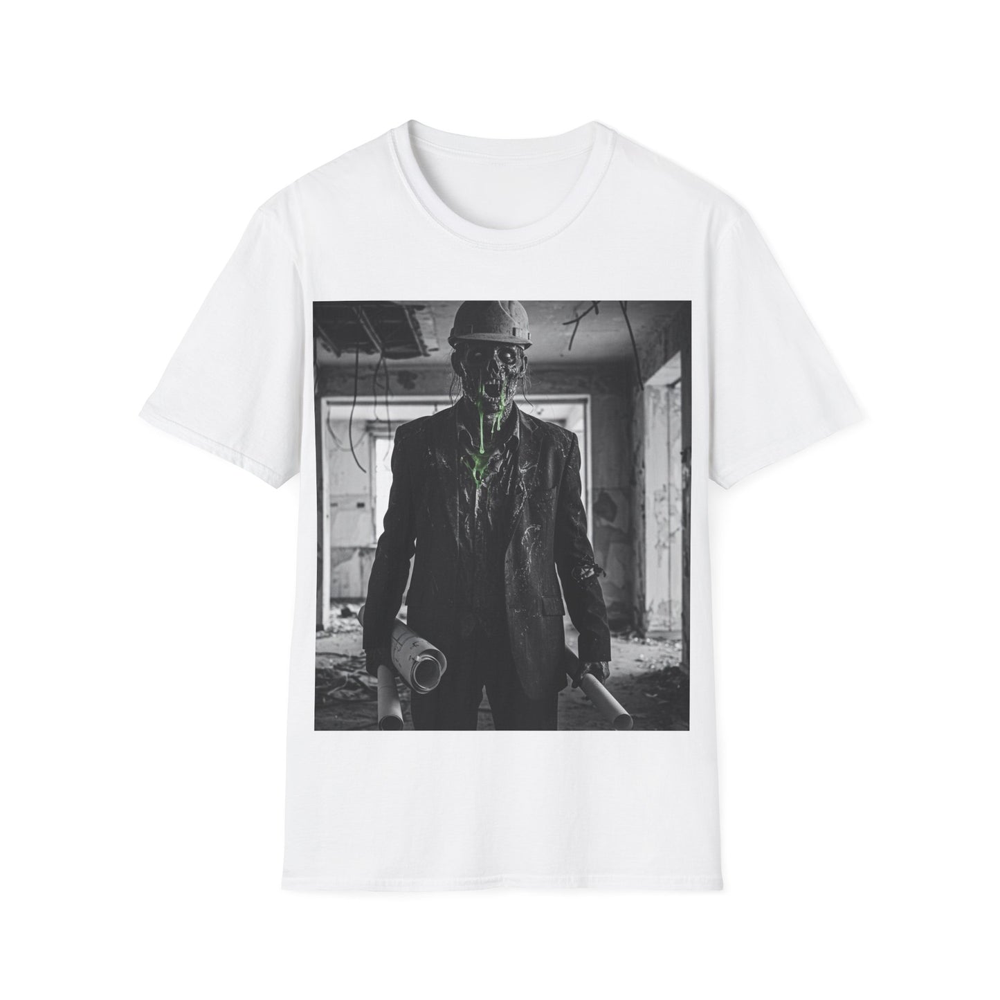 UK - Unisex Softstyle T-Shirt with Creepy Monster Design - Perfect for Halloween and Horror Fans
