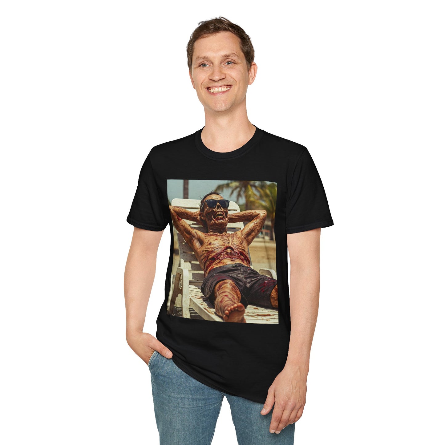 Chill Vibes Skeleton Graphic T-Shirt - Unisex Softstyle