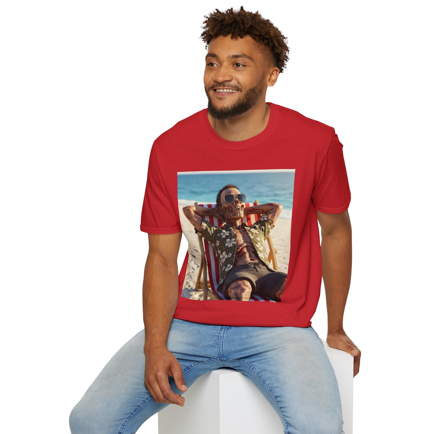 Chill Vibes Unisex Softstyle T-Shirt - Beach Relaxation Design