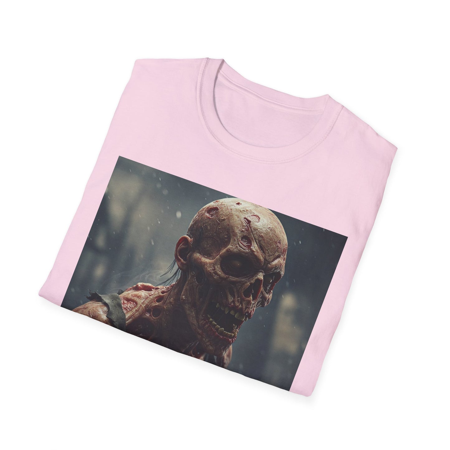 Unisex Softstyle T-Shirt with Creepy Skeleton Design - Perfect for Halloween and Horror Fans