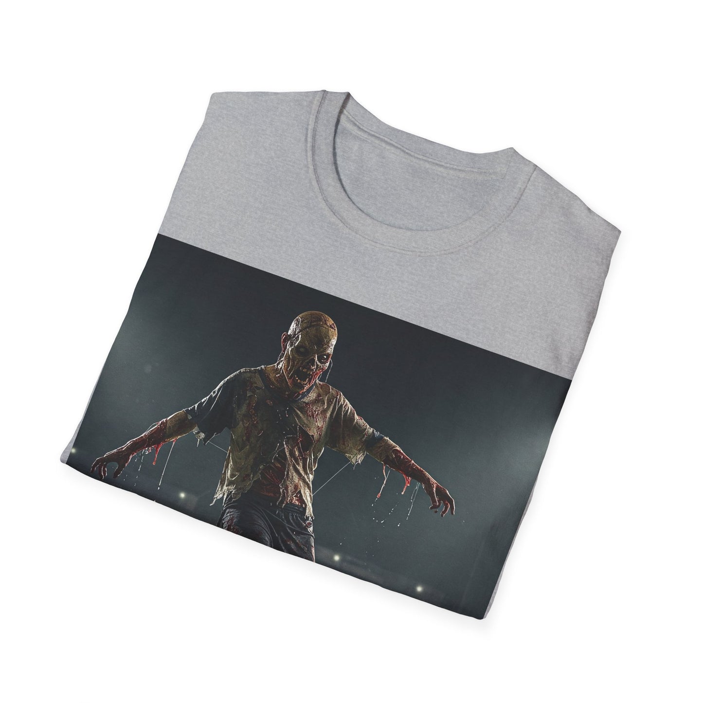 UK - Zombie Soccer Unisex Softstyle T-Shirt - Perfect for Halloween and Sports Lovers