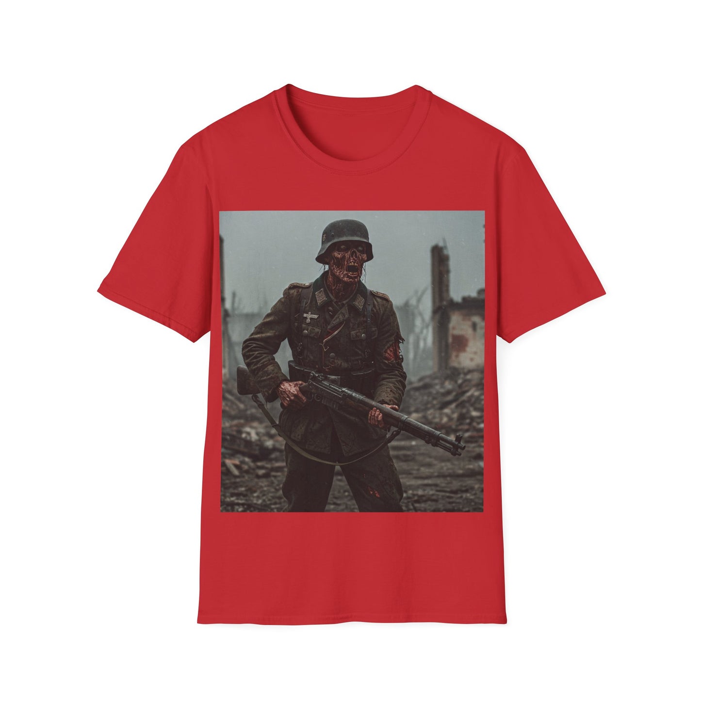 UK - Vintage Soldier Apocalyptic Portrait Tee, bold, decaying zombie graphic