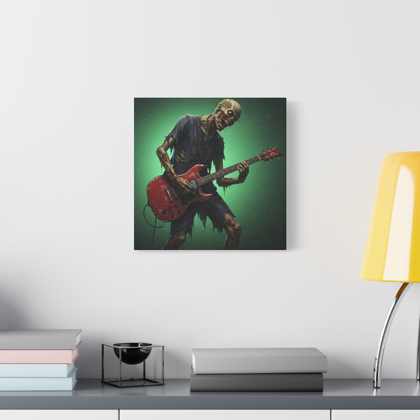 Zombie Rocker Canvas Wall Art - Edgy Decor for Music Lovers