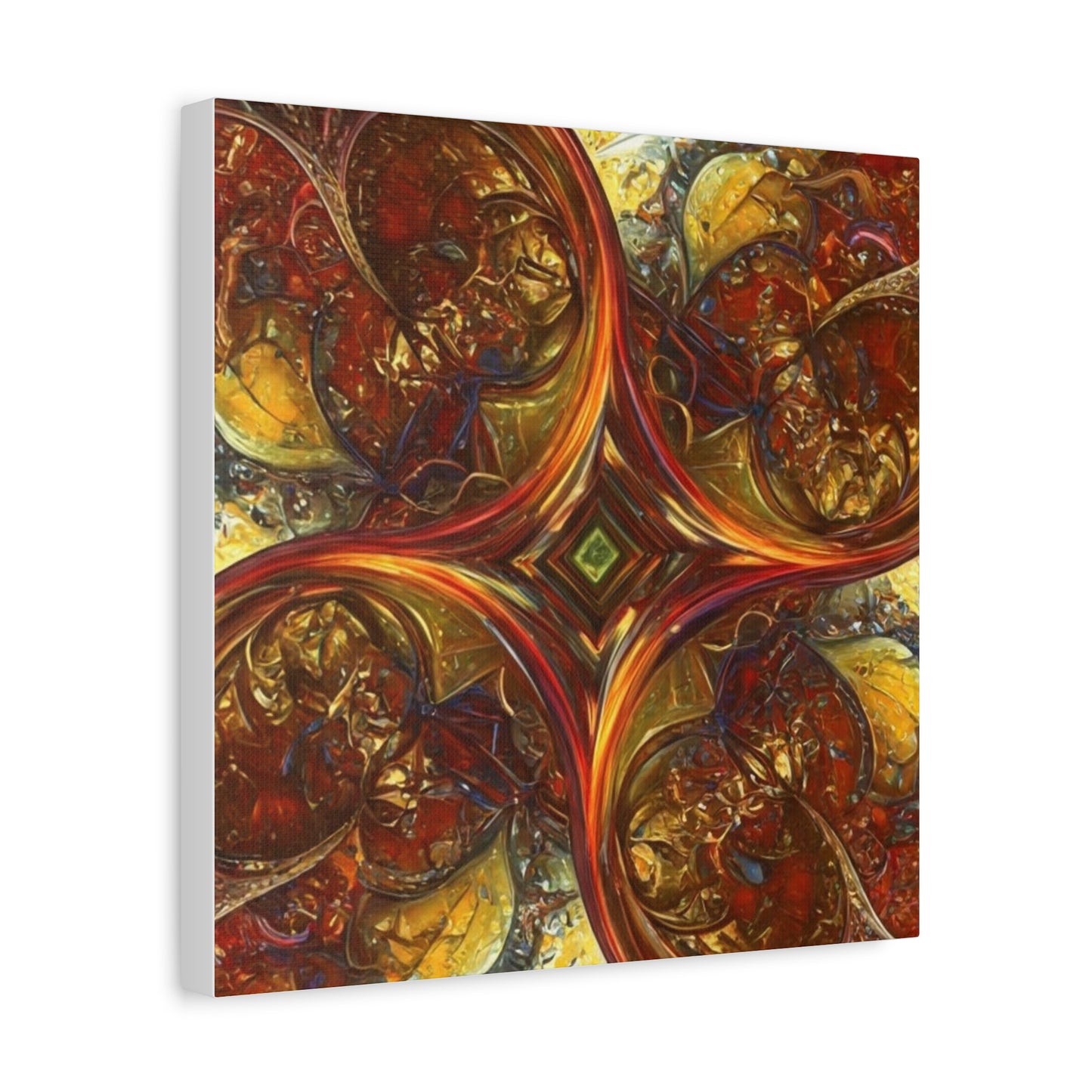Abstract Art Matte Canvas Wall Decor - Vibrant Fractal Design, Colorful Home Accent