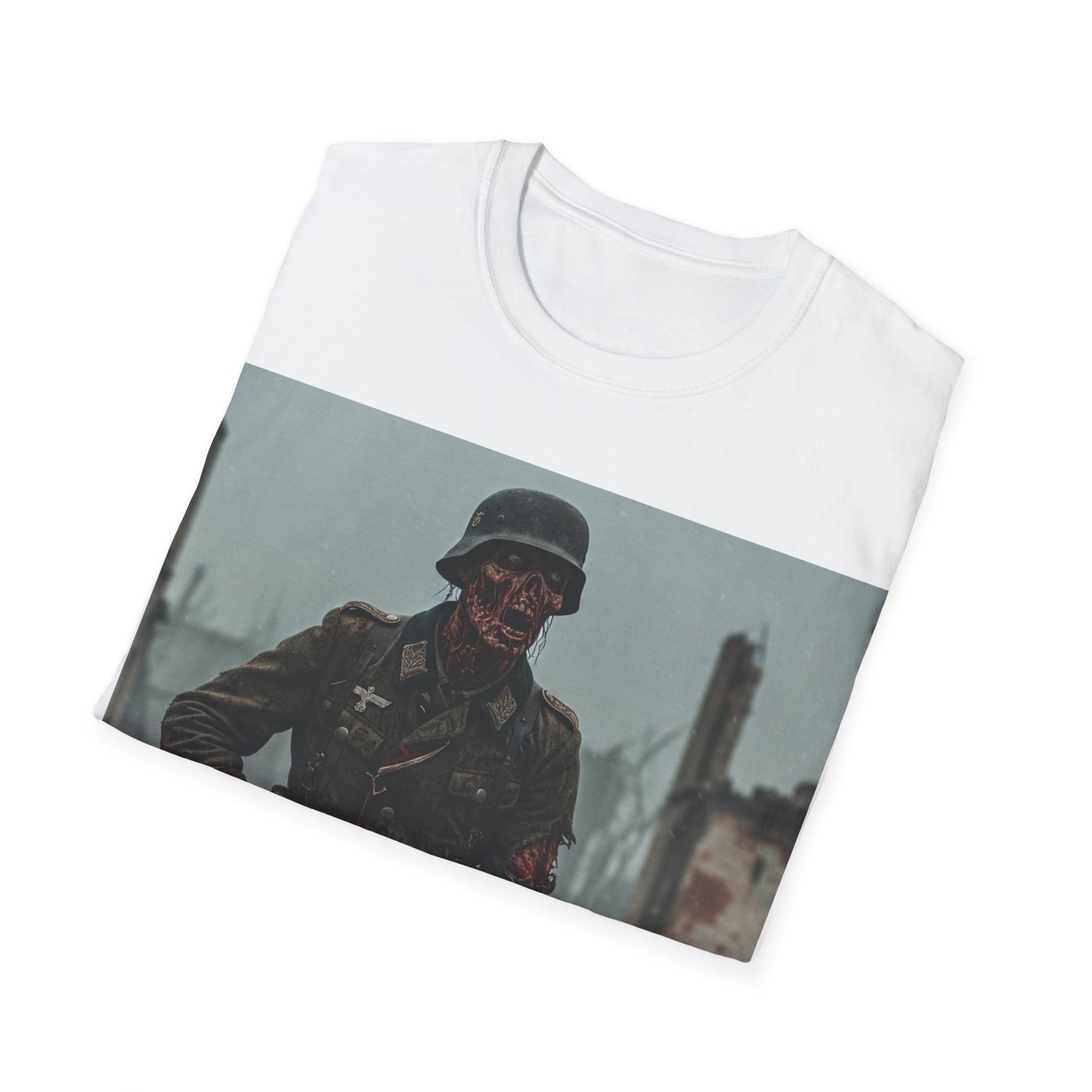 UK - Vintage Soldier Apocalyptic Portrait Tee, bold, decaying zombie graphic