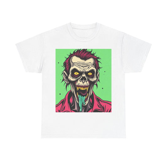 UK - Zombie Graphic Unisex Heavy Cotton Tee - Perfect for Halloween and Horror Lovers