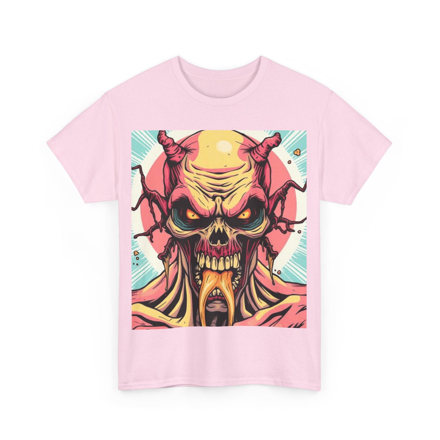 UK - Unisex Heavy Cotton Tee - Demon Skull Graphic Tee for Alternative Fashion Lovers