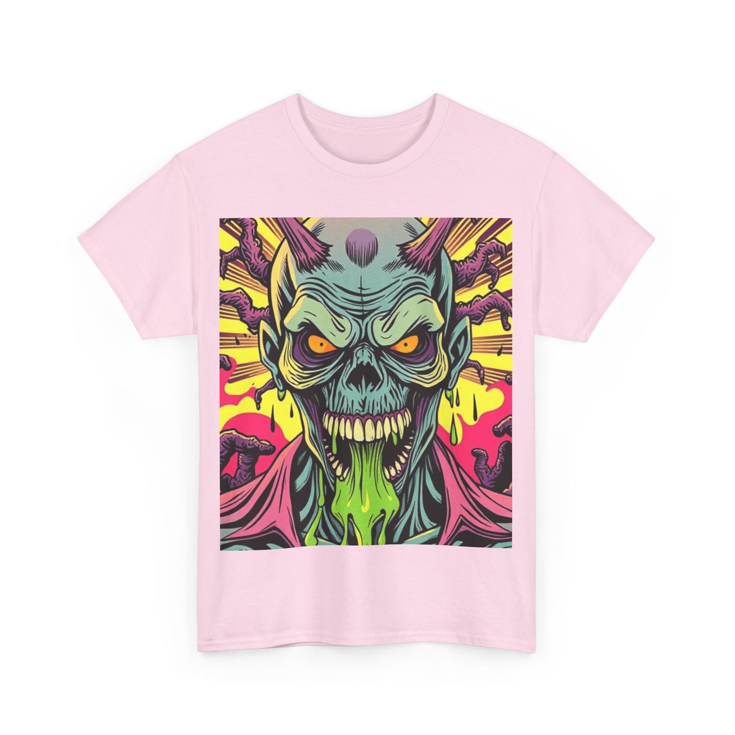 UK - Unisex Heavy Cotton Tee - Ghoulish Graphic T-Shirt for Halloween and Horror Lovers