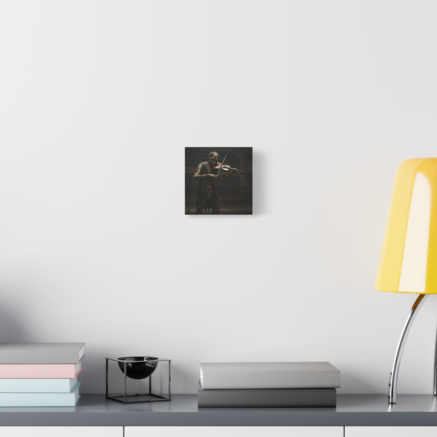 Zombie Violinist Canvas Wall Art - Spooky Home Decor for Halloween