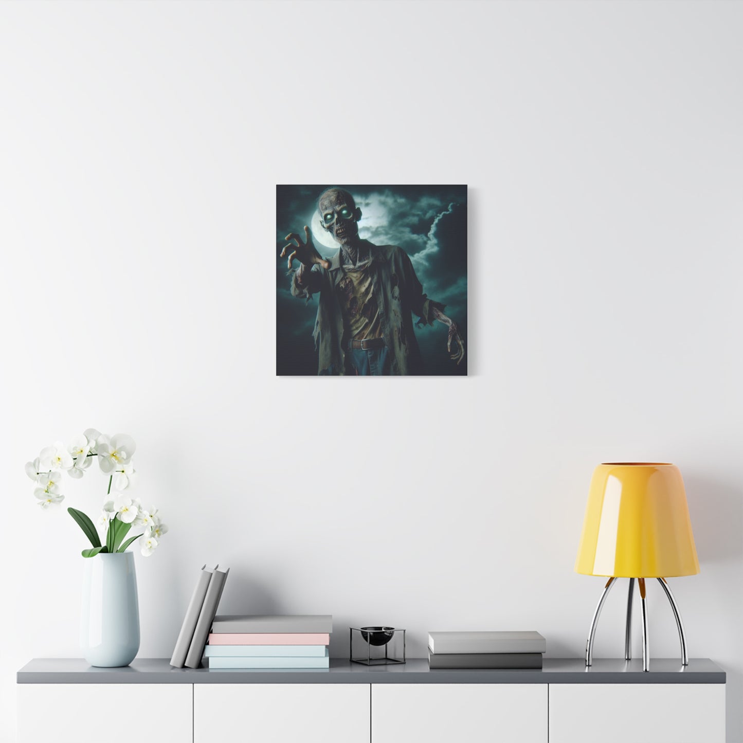Zombie Art Matte Canvas Wall Decor - Spooky Halloween Home Decoration