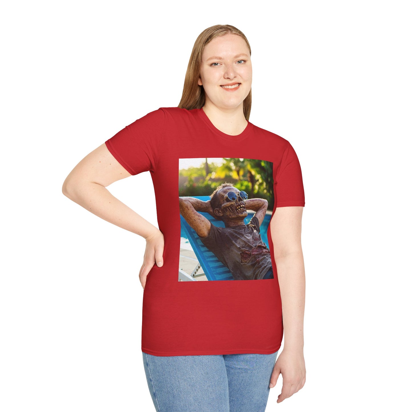 Chillin' Zombie Unisex Softstyle T-Shirt | Halloween Apparel