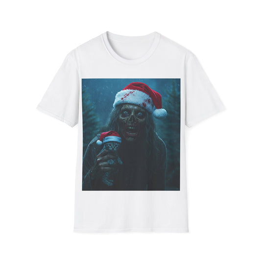 UK - Spooky Christmas Apocalyptic Portrait Tee, bold, decaying zombie graphic cat