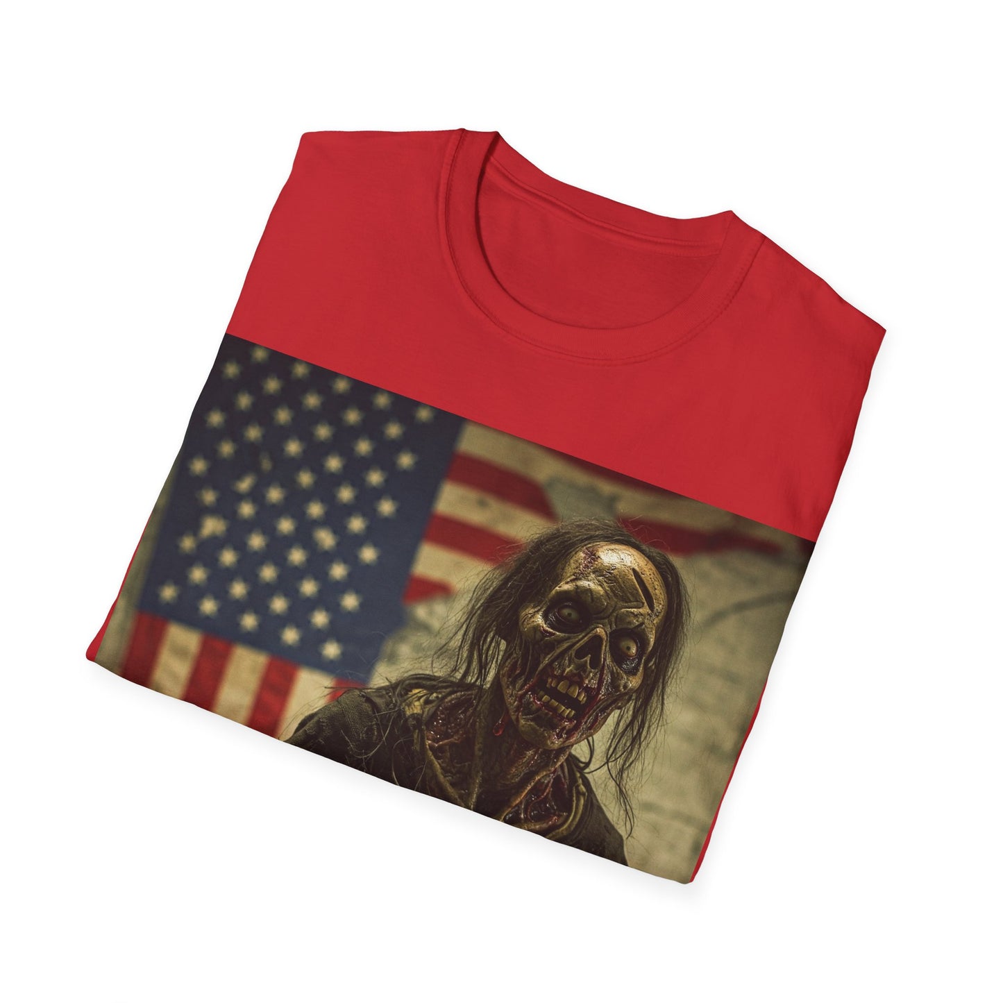 UK - Zombie Cat Lover Apocalyptic Portrait Tee, bold, decaying zombie graphic