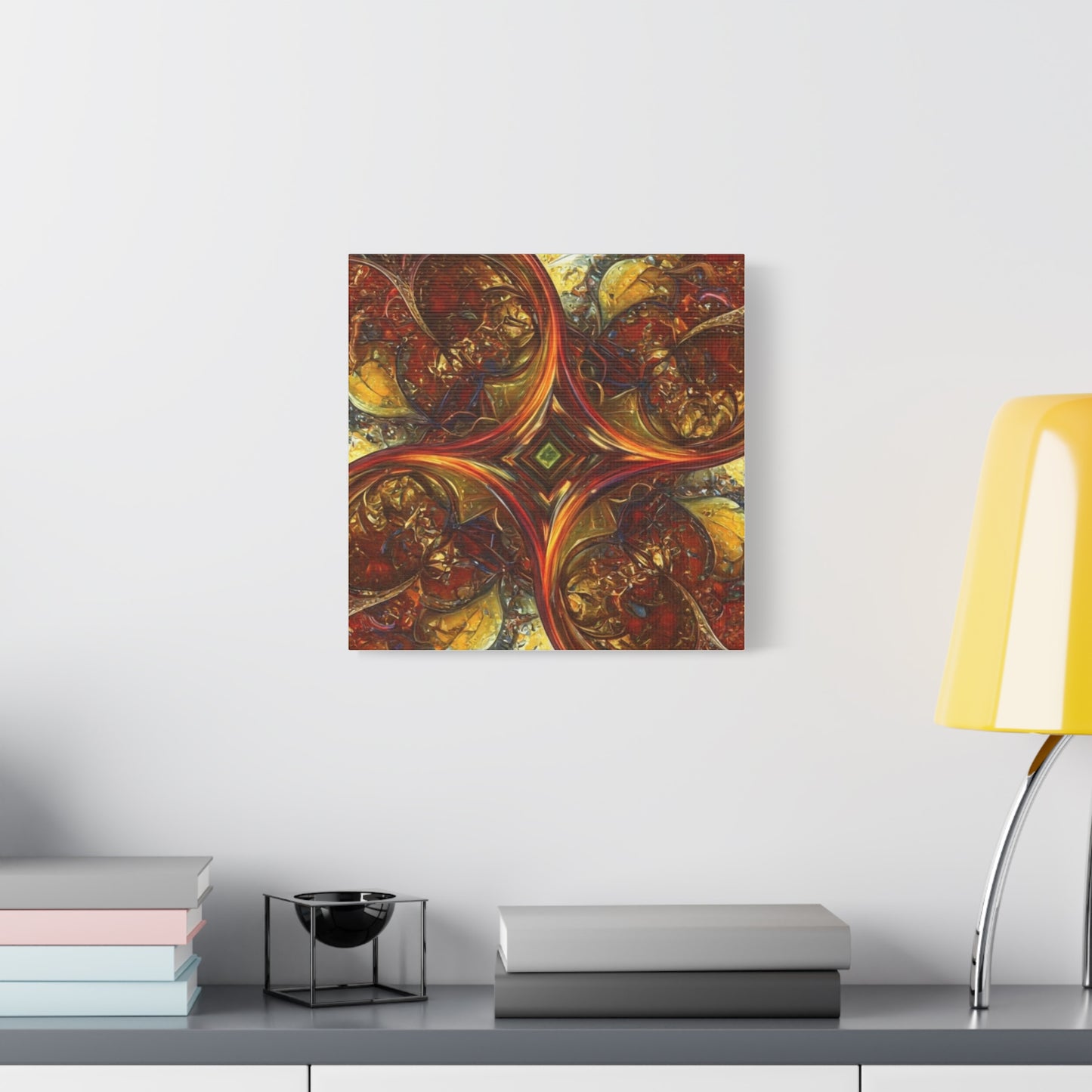 Abstract Art Matte Canvas Wall Decor - Vibrant Fractal Design, Colorful Home Accent